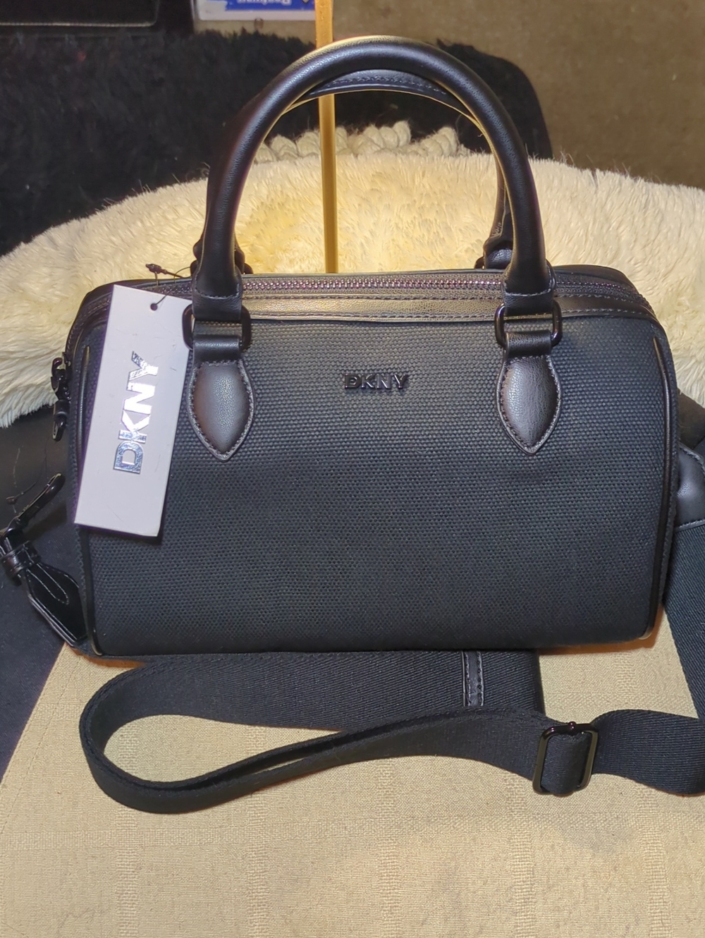 DKNY BlackUnisex Duffel-Style Crossbody Bag NOW ONLY $70